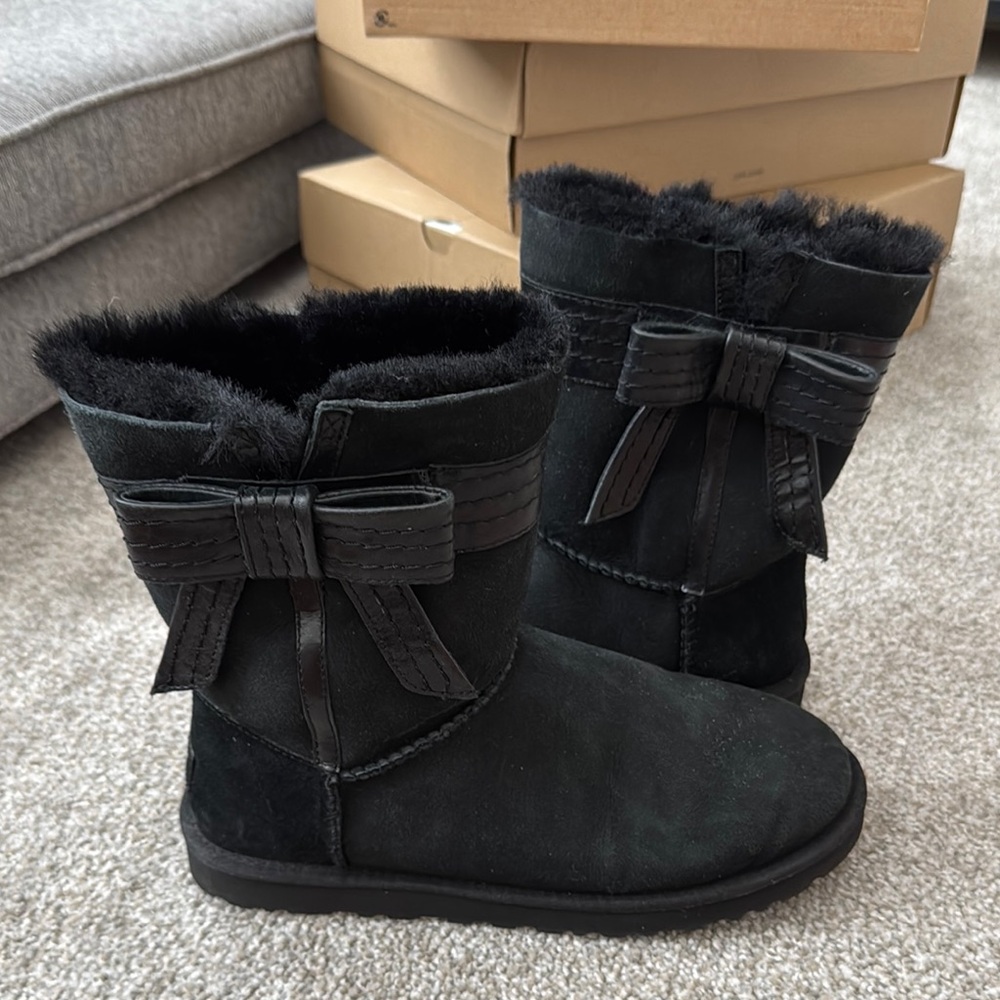 NEW UGG Black Winter Boots with Rubber Sole